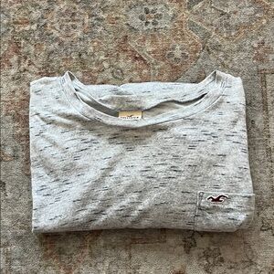 Hollister Light Gray Speckled Tee with Logo